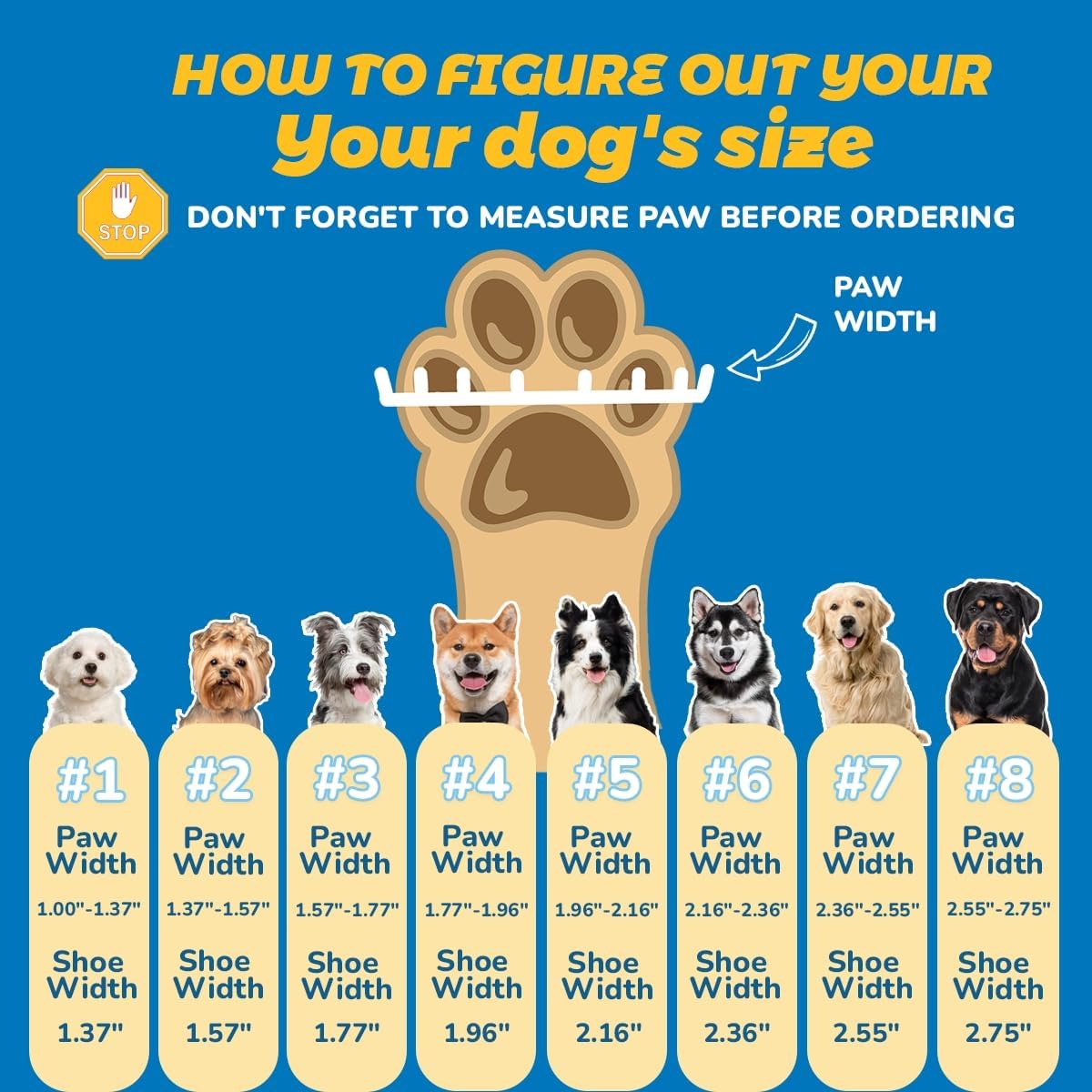 Dog Shoes for Large Dogs, Medium Dog Boots & Paw Protectors for Hardwood Floors, Outdoor Dog Booties for Hot Pavement Winter Snow Hiking, Waterproof Dog Shoes with Reflective Strips Size 3