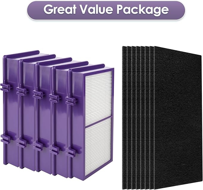 (15 Pack) AER1 Filter 5 HEPA Filters + 10 Carbon Booster Filters Compatible With Holmes AER1 Type Total Air Filter HAPF300AP True HEPA Filter, Performance Plus, Replacement HEPA Filter Accessories