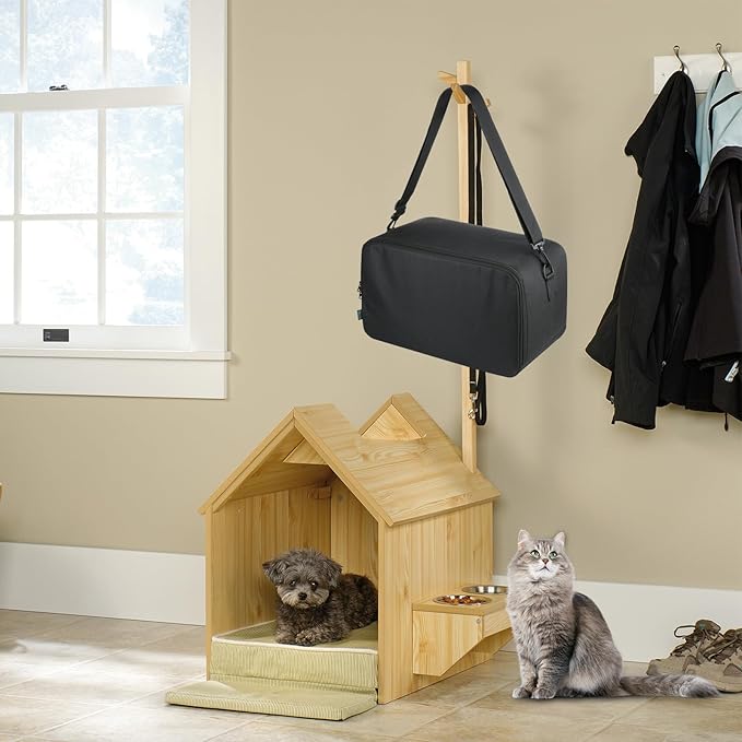 Beautyflier Pet Grooming Supplies Organizer, Protective Tote Bag Case for Pet Grooming Kit & Vacuum Suction Dogs Cats Hair, Travel Pouch Bag for Pet Dog Grooming Vacuum Kit, Bag Only (Black)