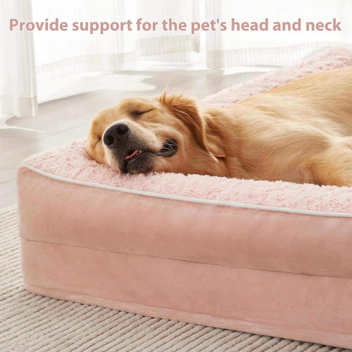 BFPETHOME Orthopedic Dog Beds for Large Dogs-Waterproof Sofa Dog Bed with Removable Washable Cover, Large Dog Bed with Waterproof Lining and Nonskid Bottom,Pet Bed for Large Dogs