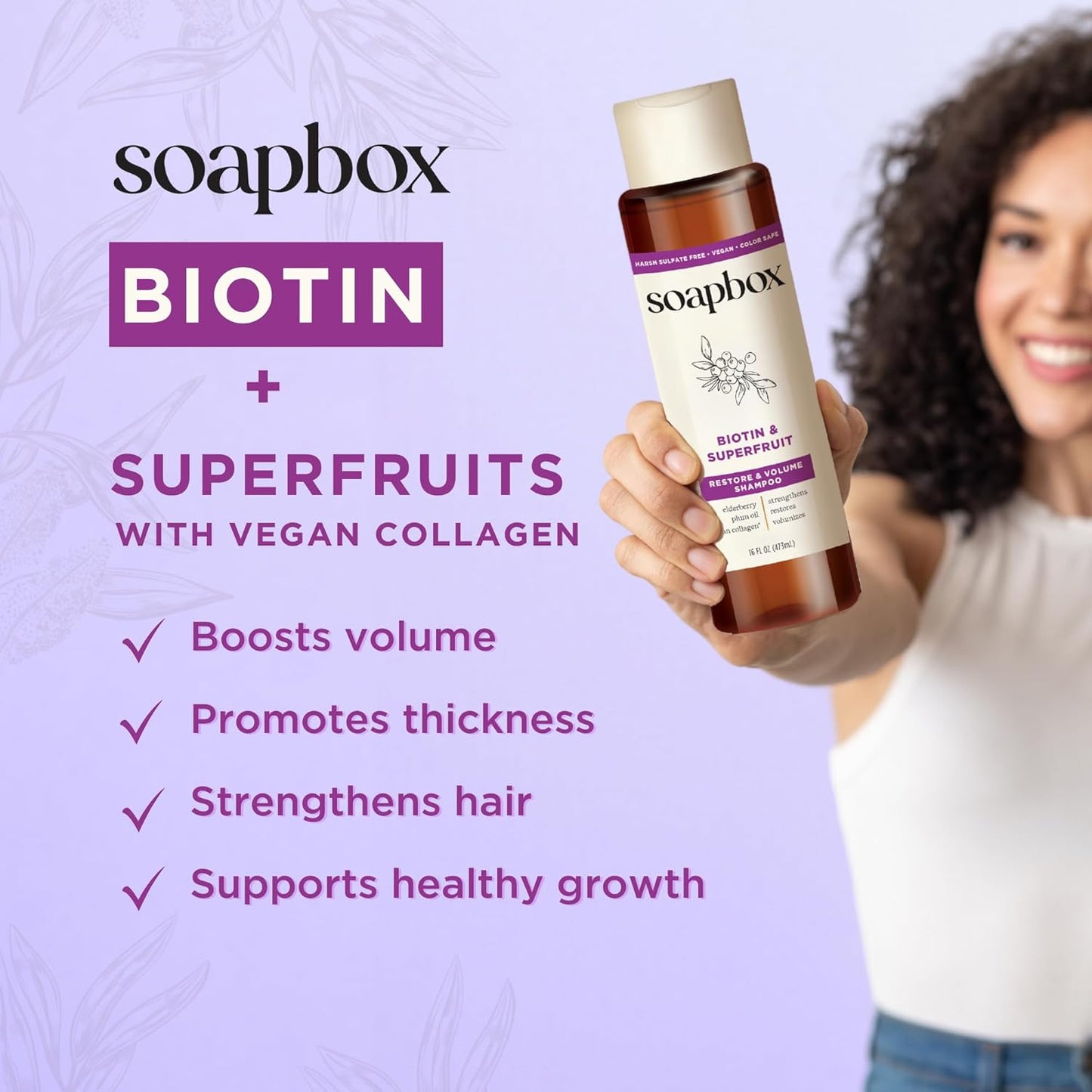 Soapbox Biotin & Superfruit Shampoo & Conditioner Set with Vegan Collagen, Aloe and Shea Butter, Harsh Sulfate Free, Paraben & Silicone Free, 1 Liter Each (Pack of 2)
