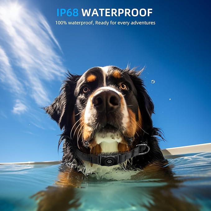 Upgraded AirTag Dog Collar, IP68 Waterproof Air Tag Dog Collar Holder, Reflective, Ultra-Durable, Comfortable Padded, Heavy Duty Dog Collars for Small Medium Large Dogs (XL (15.6"-22"), Black)