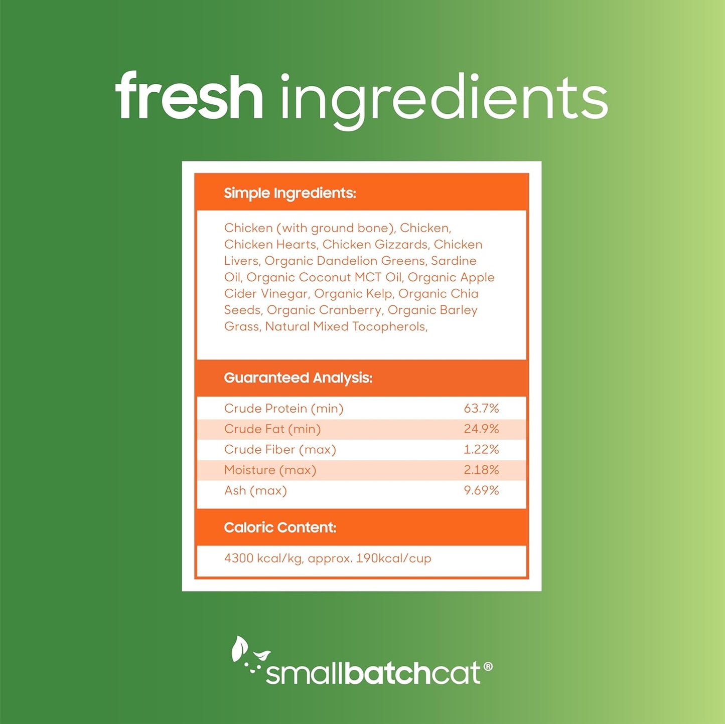 smallbatch Pets Freeze Dried Cat Treats, Raw Dry Cat Food Bites, Chicken Recipe, High Protein Food Topper or Training Treats for Cats, Humanely Sourced Meat, Made in The USA, Non GMO, 10 oz Bag