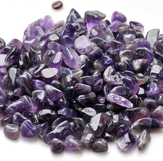 WAYBER 1 Lb/460g Natural Purple Amethyst Quartz Crystal Stones Irregular Decorative Pebble Rock Sand for Aquarium/Fish Turtle Tank/Vase Fillers/Air Plants/Succulent Plants Decor (Fill 1 Cup)