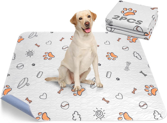 Washable Pee Pads for Dogs, 2 Pack Large 48"x48" Super Absorbent Reusable Pads for Dog Training Pads, 100% Waterproof Non-Slip Pee Pads Whelping Pads Dog Playpen Pads Crate Mat Bed Pads Dog Products