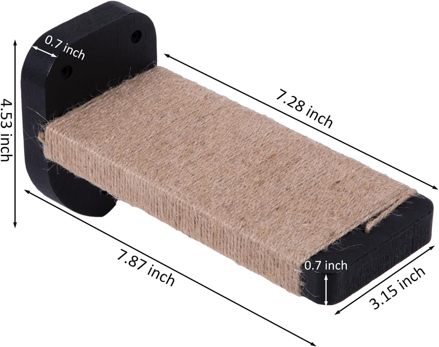 3pcs Wall Steps for Cats, Climbing Mounted Furniture, Shelves With Hemp Rope Covered, Solid Wood Ladder for Playing and Climbing (Large-Black)