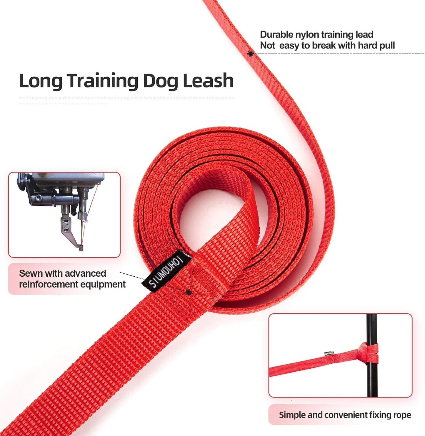 Dog/Puppy Obedience Recall Training Agility Lead -15ft 20ft 30ft 40ft 50ft Training Leash - Great for Play, Camping, or Backyard - Rainbow 15ft