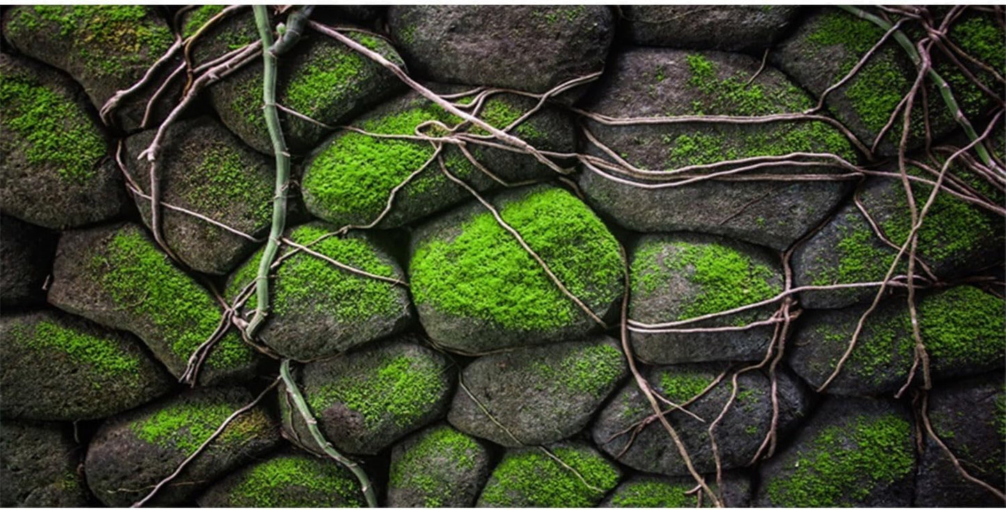 AWERT 30x12 inches Stone Aquarium Background Rock Fish Tank Background Rocky Terrarium Background Vinyl