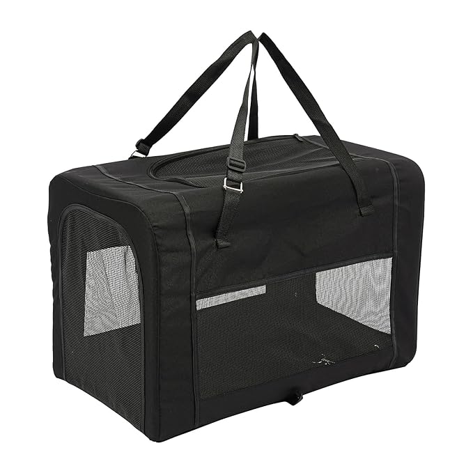 Foldable Pet Stroller for Small & Medium Dogs, Double Dog & Cat Stroller with 3-in-1 Travel System, Detachable Pet Carrier with Wheels for Cats and Dogs up to 77 lbs, Black