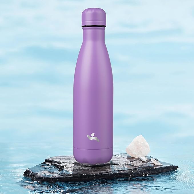 Insulated Water Bottles,17 oz Double Wall Stainless Steel Vacumm Metal Flask for Sports Travel,Lavender