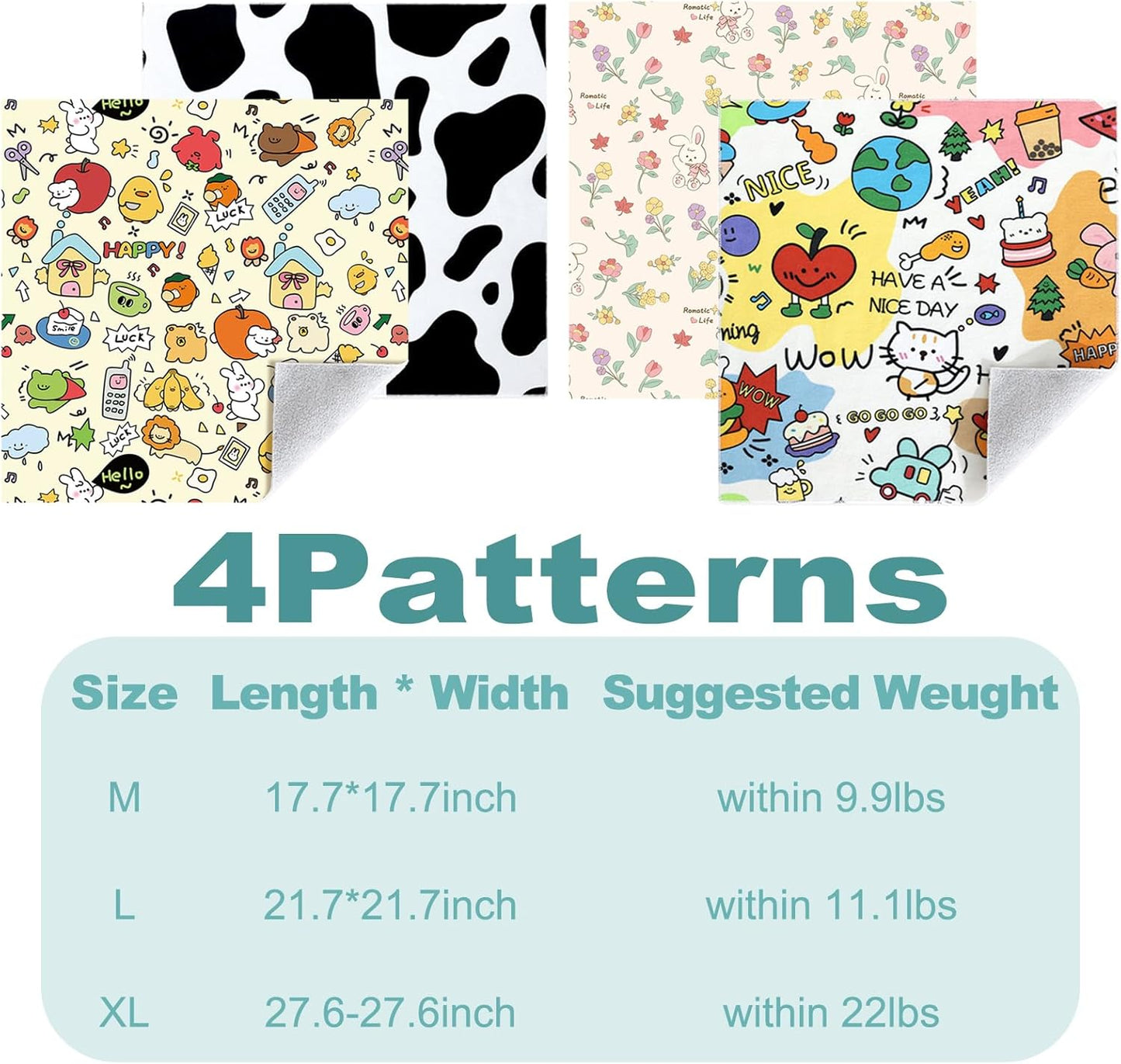 Cat Grooming Wrap, 2pcs [XL] Cat Restraint Wrap for Nail Clipping, Ear Cleaning, and Teeth Brushing, Self-Adherent, Anti-Bite, Anti-Scratch, Anti Scratch, Cow White+Colorful Graffiti