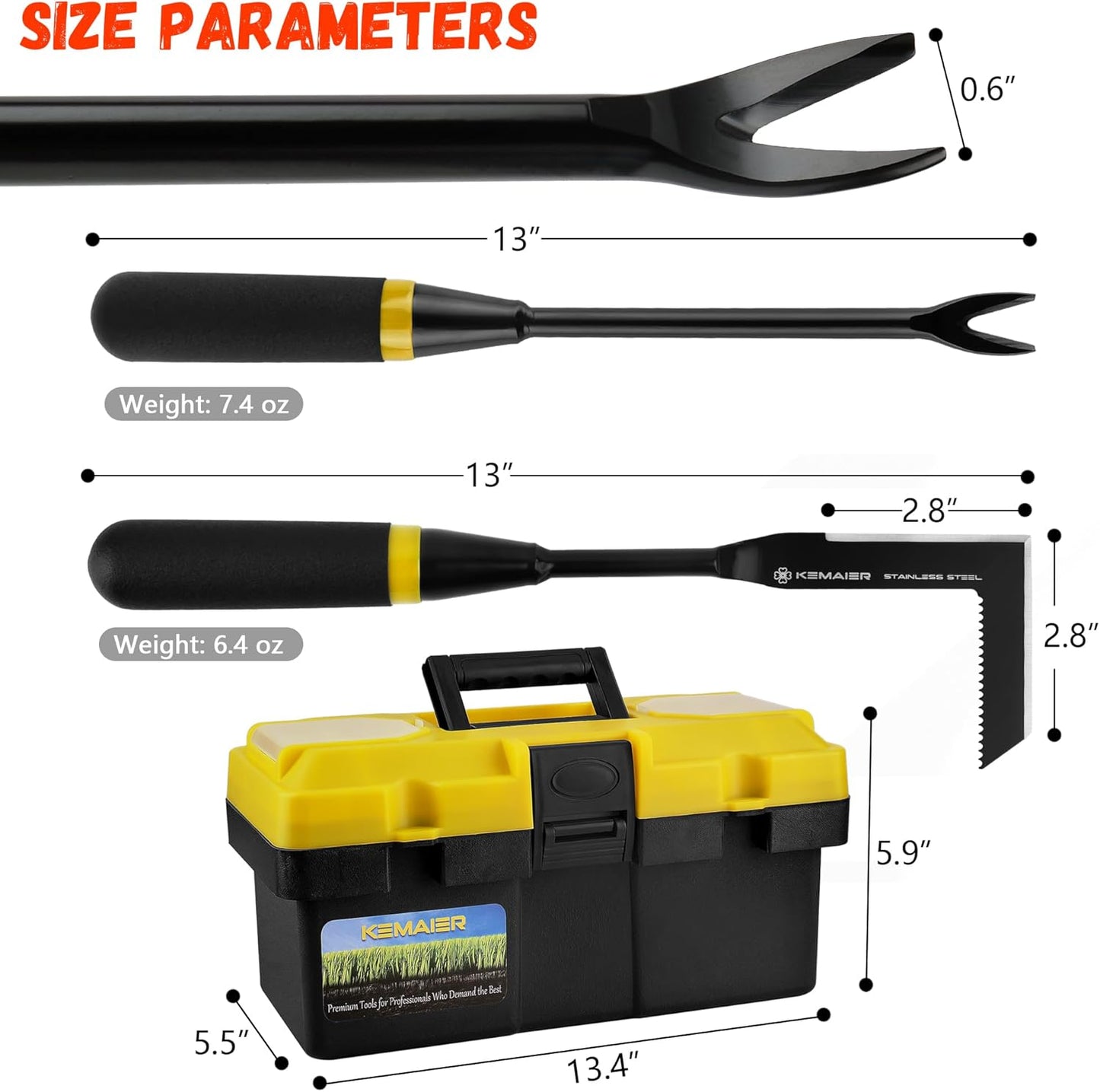 7 - Piece Gardening Tools Set, Stainless Steel Gardening Tools, Heavy - duty Hand Gardening Tools with a Toolbox, Suitable for Gardening Planting and Weeding, Gardening Gifts for Women and Men