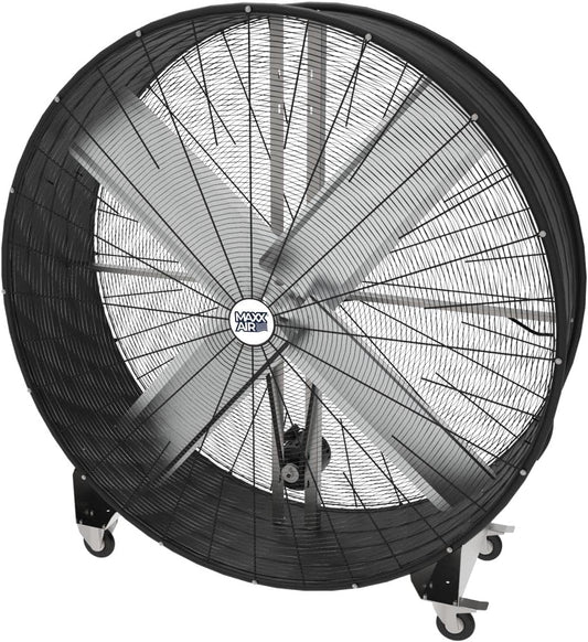Maxx Air 60 Inch High Velocity Industrial Belt Drive Drum Fan | Heavy Duty Barrel Fan with Durable Rolled Steel Housing | Commercial, Garage, Workshop, or Warehouse Use | 19,000 CFM