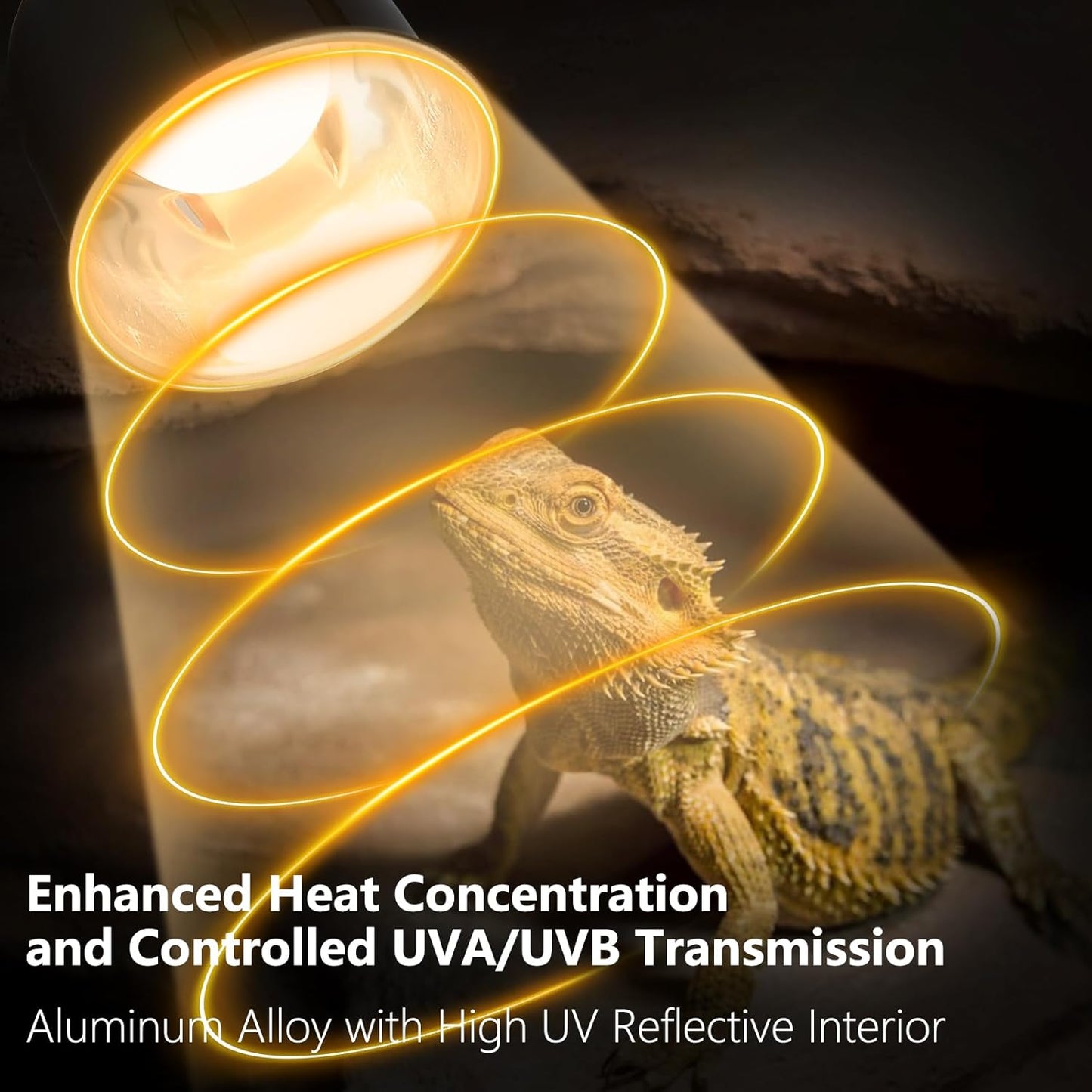 Reptile Light Fixture 5.5 inch Deep Dome with Switch, Optical Reflecting Cover for UVB/UVA Basking Bulbs & Ceramic Heat Emitters