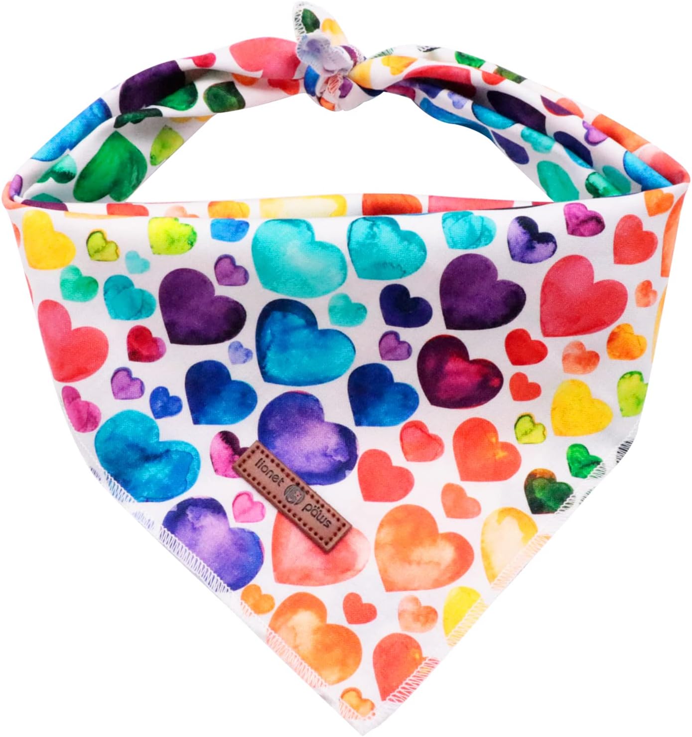 Lionet Paws Valentine's Dog Bandana,Fabric Love Dogs Kerchief for Small Medium Dogs,Dog Triangle Cotton Scarf for Girl Boy