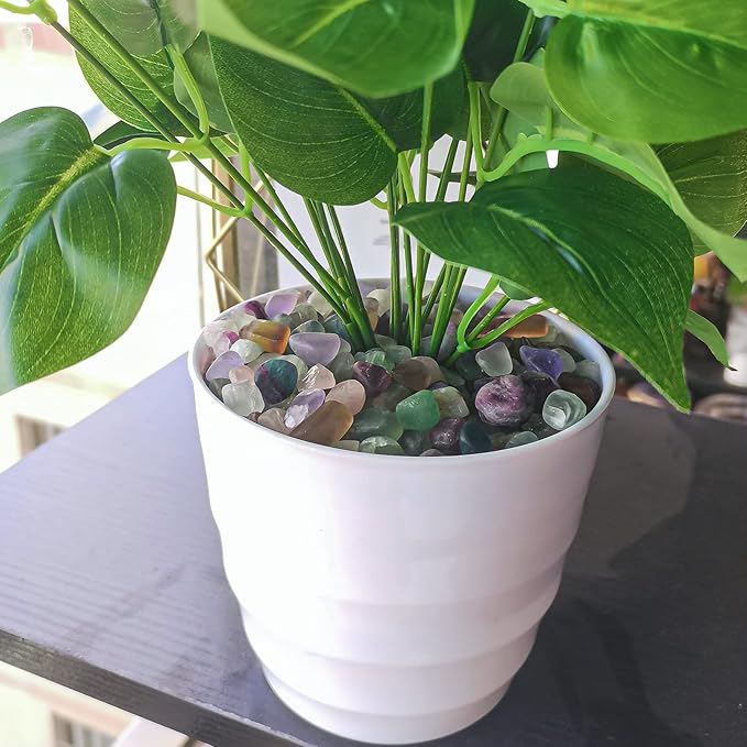 Keedolla 3 LB Fluorite Tumbled Chips Aquarium Fish Tank Gravel, Natural Crystal Quartz Stones Rocks Pebbles for Vase Fillers, Garden, Succulent Plants Decor