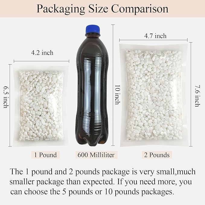 2 Pounds White Pebbles for Indoor Plants, 3/8 Inch Polished White Rocks, Decorative River Rocks for Potted Plants Vase Cactus Bird Bath and Outdoor Garden Landscaping