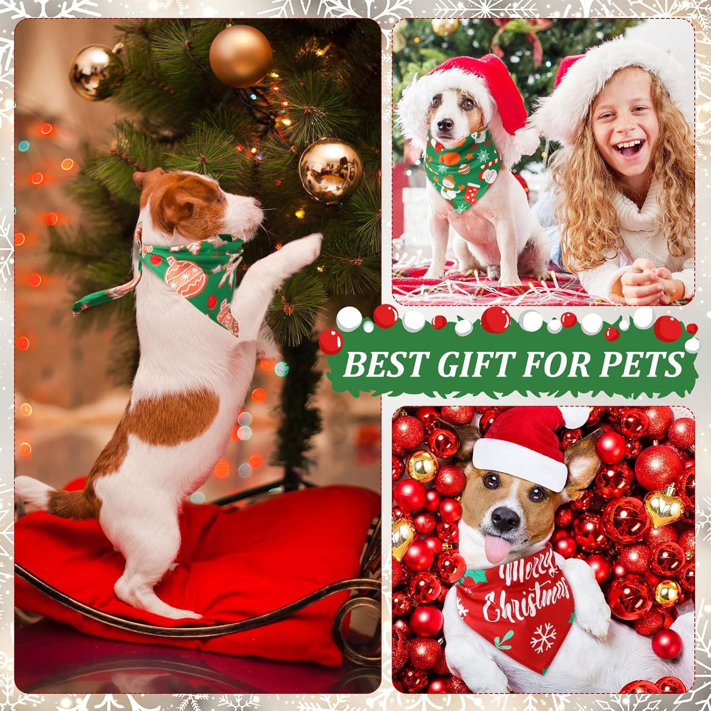 Abbylike 200 Pieces Christmas Dog Bandanas Bulk Xmas Dog Bandanas for Dogs Dog Kerchief Set Bibs Triangle Dog Scarf for Pet Christmas Costume Accessories Decoration