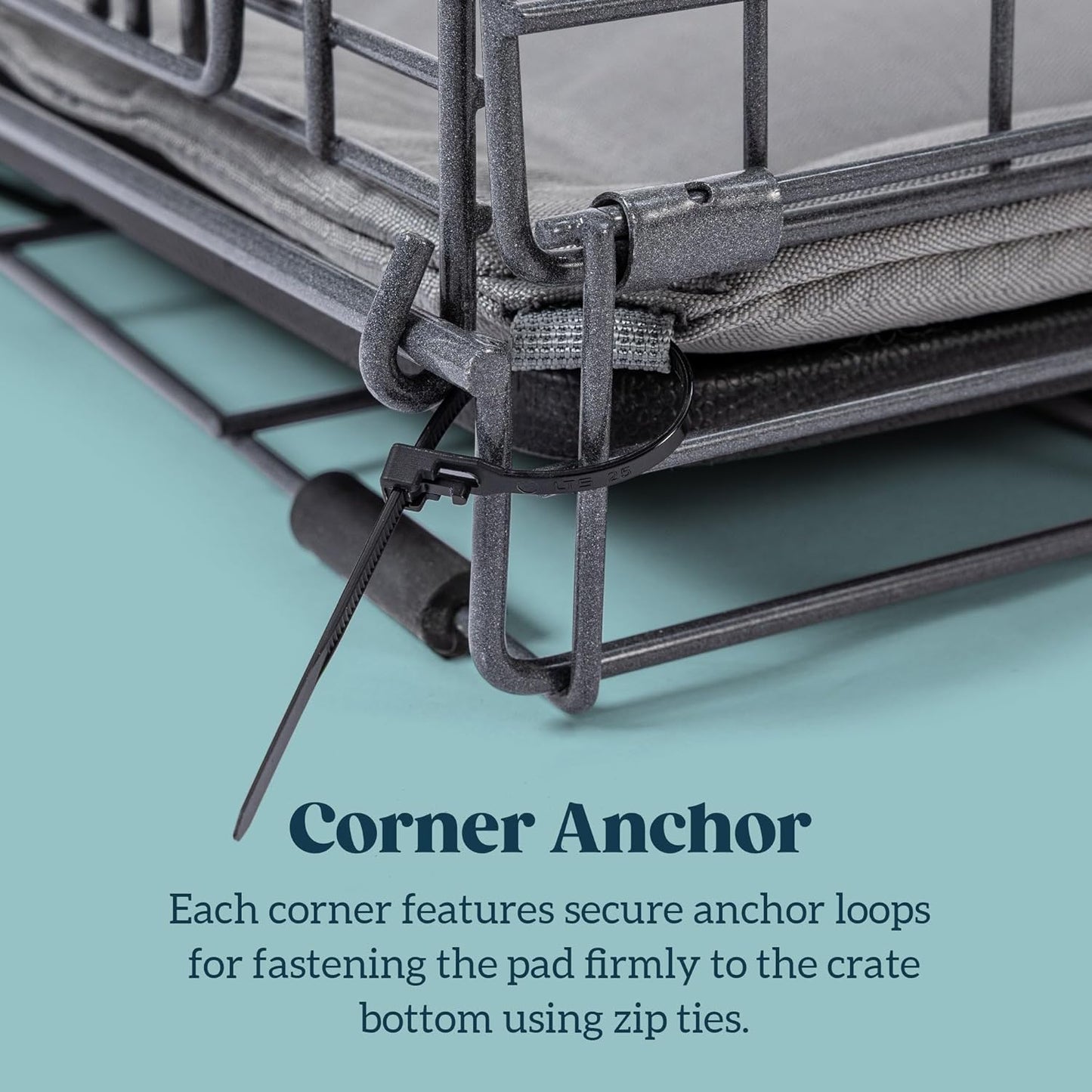 Cybarmour Chew Proof Dog Crate Pad - Outdoor Indestructible Dog Bed - Tough - Potable - Machine Washable - Water & Dirt-Resistant - Medium Breeds & Fits 30-Inch Crate - 29"x18", Limestone