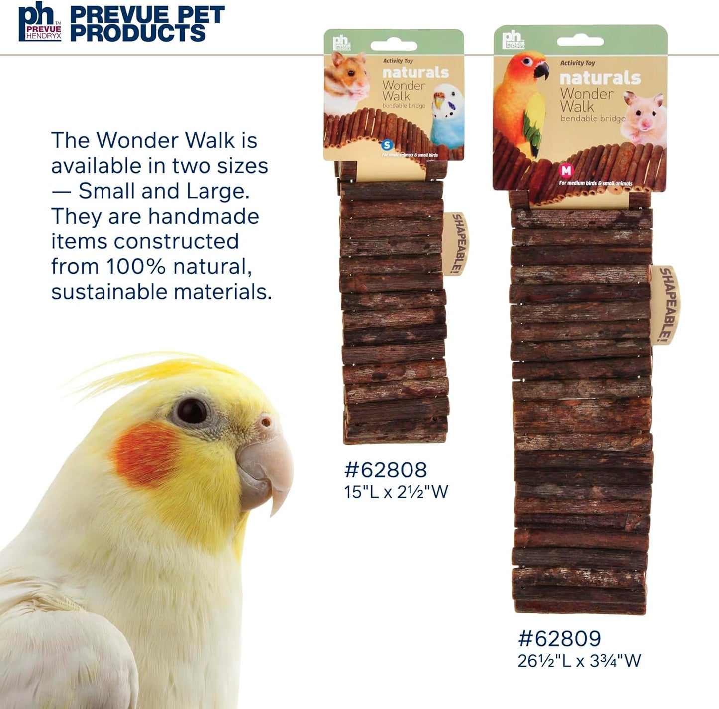 Prevue Pet Toy NAT Wonder Walk Bird Ladder, Large (62809),Brown