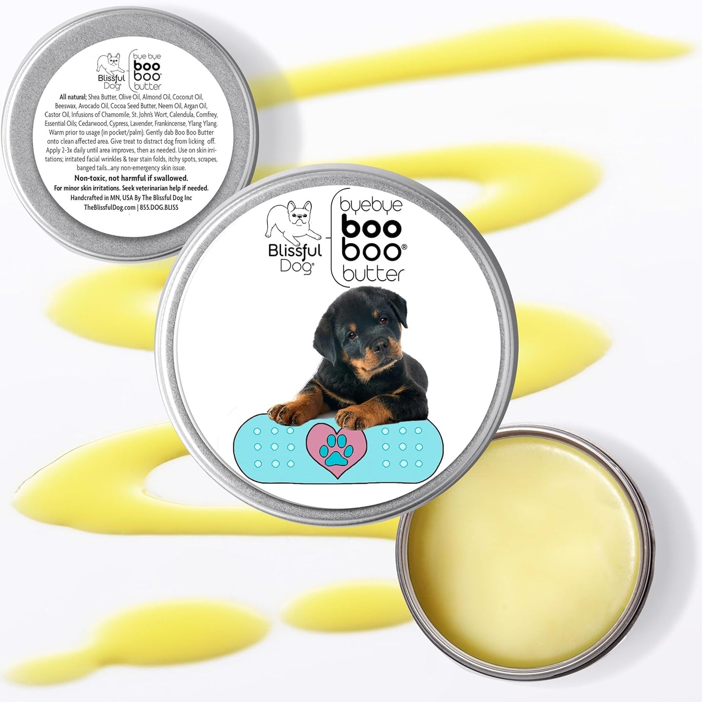 The Blissful Dog 4 oz TIN Rottweiler Booboo Butter