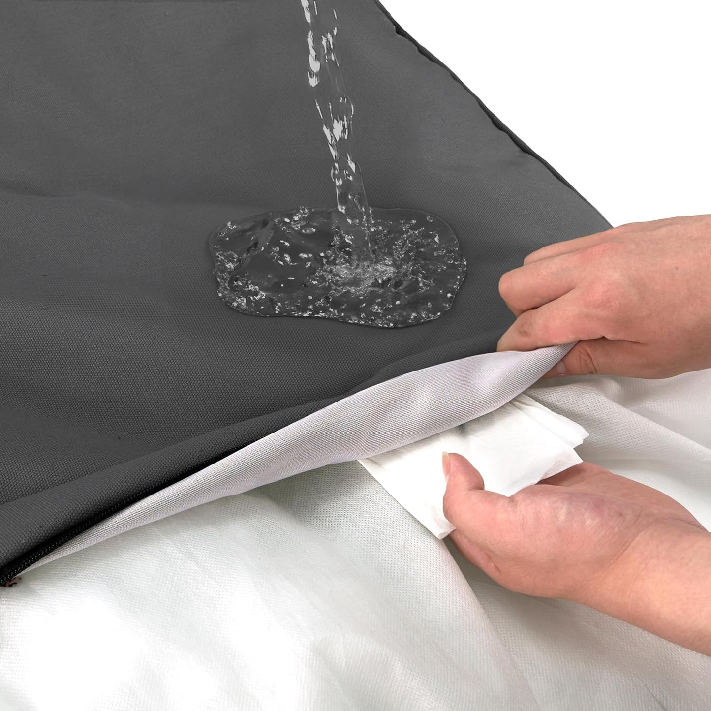 Sytopia 36-Inch Canvas Outdoor Dog Bed, Waterproof & Washable with Removable Cover, Ideal for Medium & Large Dogs, Chew-Proof Great for Indoor, Outdoor, Crate, or Patio Use (Dark Grey)