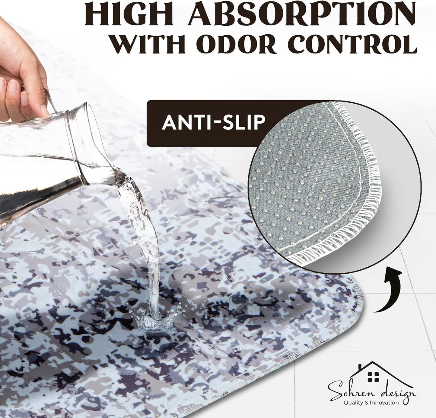 Washable Dog Pee Pads (2-Pack) - Reusable Pet Mats for Floor, Waterproof, Whelping & Potty Pads for Dogs, Crate Liner for Small, Medium, Large Pets (24" x 36")