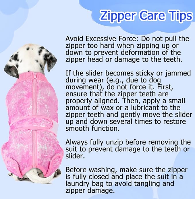 Lukovee Recovery Suit for Dogs, Zipper On Recovery Suit for Female Male Dog, Onesie Abdominal Wounds Cone E-Collar Alternative Prevent Licking Spay Recovery Suit (XX-Large, Pink Tie-dye)