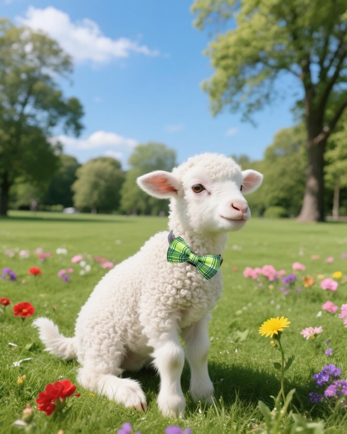 PET SHOW 10 Pack Plaid Big Dog Bow Ties for Large Medium Dogs Sliding Collar Attachments Classic Bowties Rainbow Bowknots Christmas Party Holiday Pet Grooming Accessories(Large)