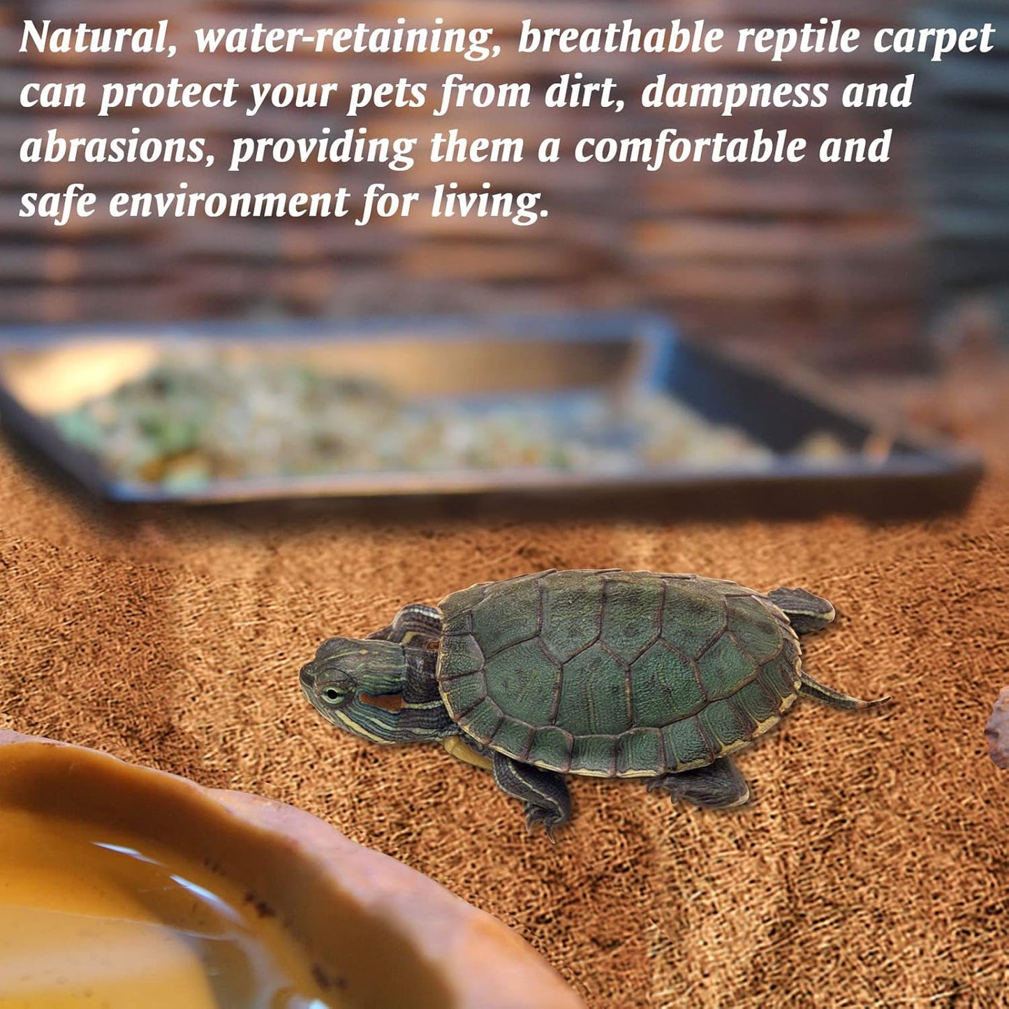 ZeeDix 3 Rolls Coconut Fiber Reptile Substrate Mat, 16 x 36 inches Natural Coco Mat Reptile Carpet Coco Fiber Liner Turtle Bedding Reptile Terrarium Liner for Lizard Snake Turtle Gecko Bearded Dragon