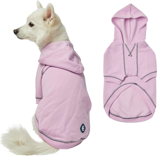 Blueberry Pet Essentials Dog Hoodie – 14 inch, Cotton‑Blend Sweatshirt with Hood, Pink Lilac, Machine‑Washable Small‑Dog Jersey