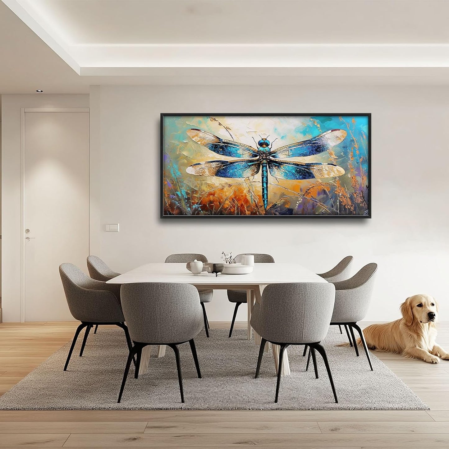 Quorin Dragonfly Large Wall Art Abstract Dragonfly Pictures Wall Decor Colorful Canvas Print Painting Artwork for Bathroom Living Room Bedroom 60L x 30W