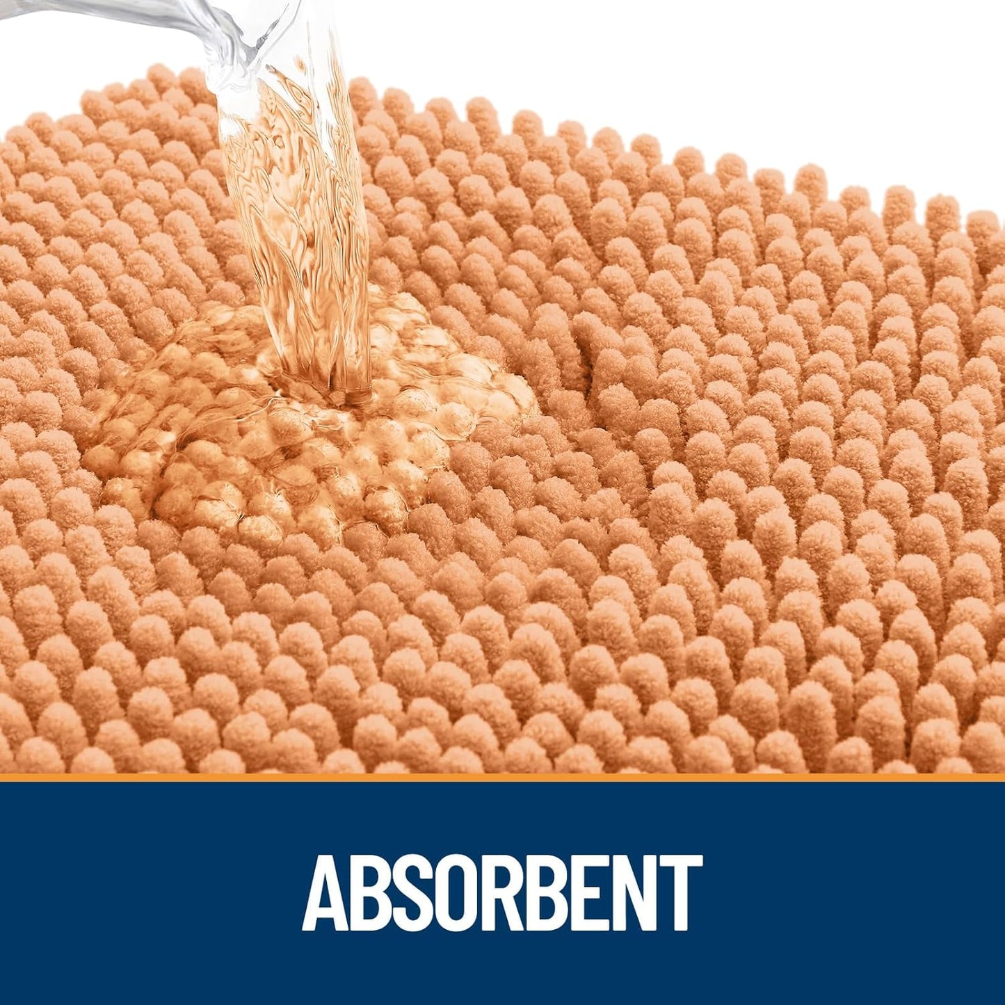 OLANLY Dog Door Mat for Muddy Paws 59x20, Absorbs Moisture and Dirt, Absorbent Non-Slip Washable Doormat, Quick Dry Chenille Mud Mat for Dogs, Entry Indoor Entryway Carpet for Inside Floor, Orange