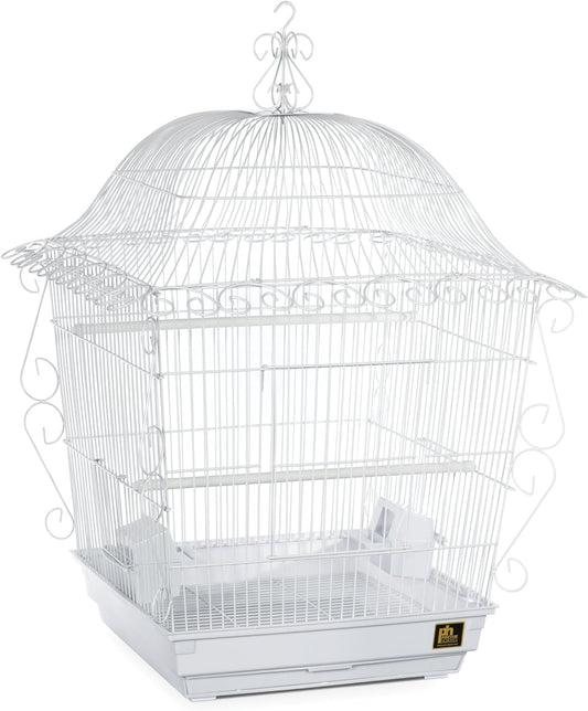 Prevue Pet Products Jumbo Scrollwork Bird Cage 220W White, 18-Inch by 18-Inch by 25-Inch