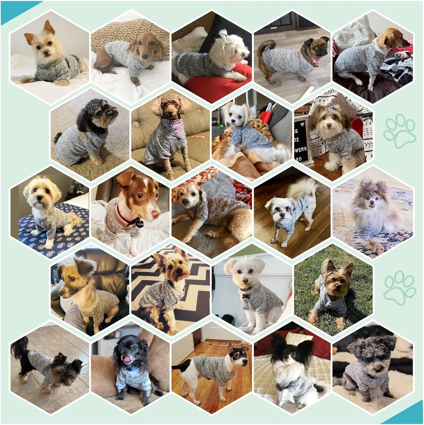 Jecikelon Dog Clothes Dogs Sweater Soft Puppies Clothing Winter Puppy Sweaters Warm Outfit for Dogs Small XXS XS Cat Apparel (Grey, L)