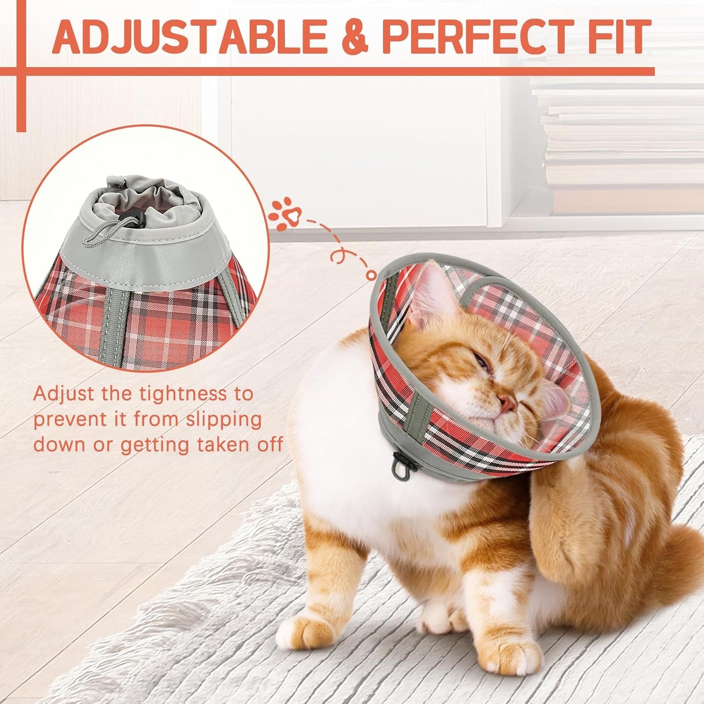 Cat Cone Collar Soft, Cat Recovery Collar for Large Medium Small Cats Kittens, Pet Cone Alternative After Surgery