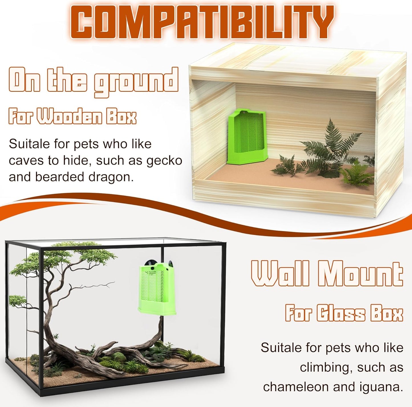 Reptile Corner Hunting Bowl - Glass Mount Insect Feeding Box for Reptile with Suction Cup which is Super Tight, Green, 4.72 inch - S Size