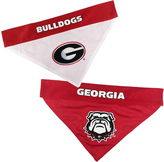 Pets First Collegiate Pet Accessories, Reversible Bandana, Georgia Bulldogs Size XX-Large