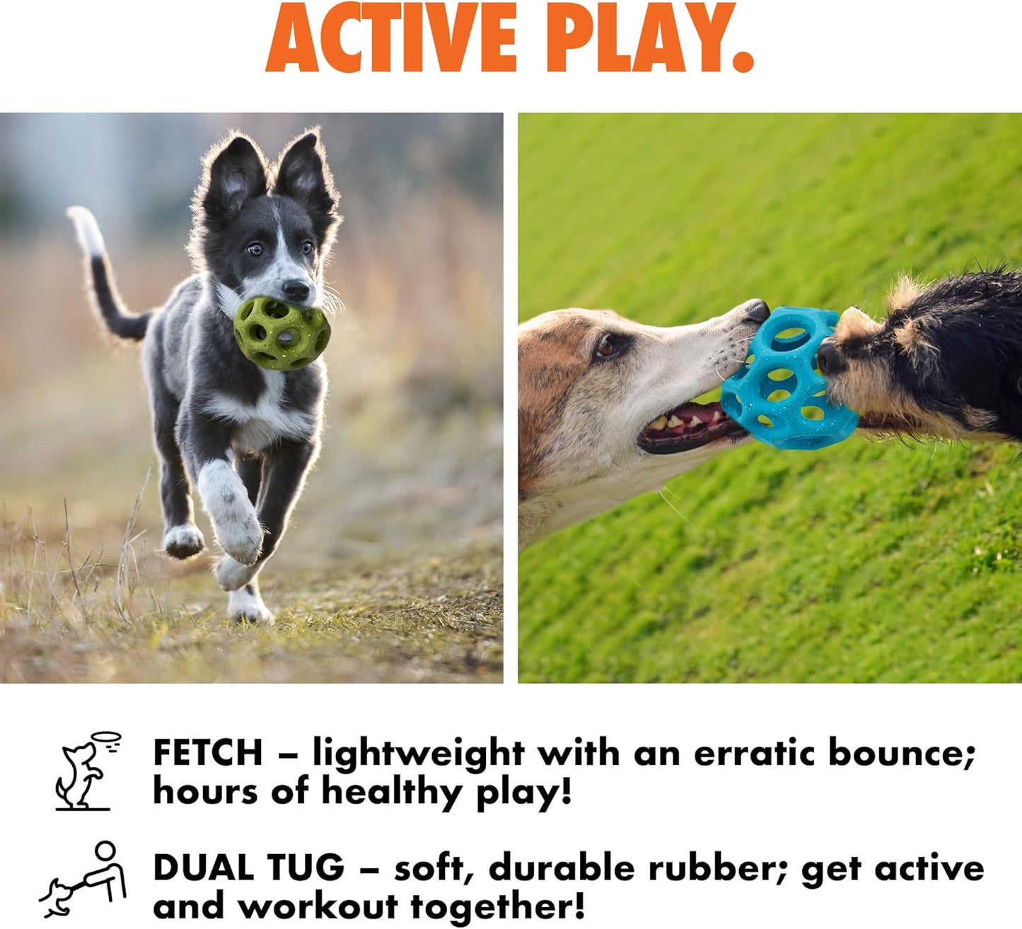 Max Fusion with Nike Grind, Arlee Helix Dog Toy, Chew Toy for Play, Fetch, Tug, L