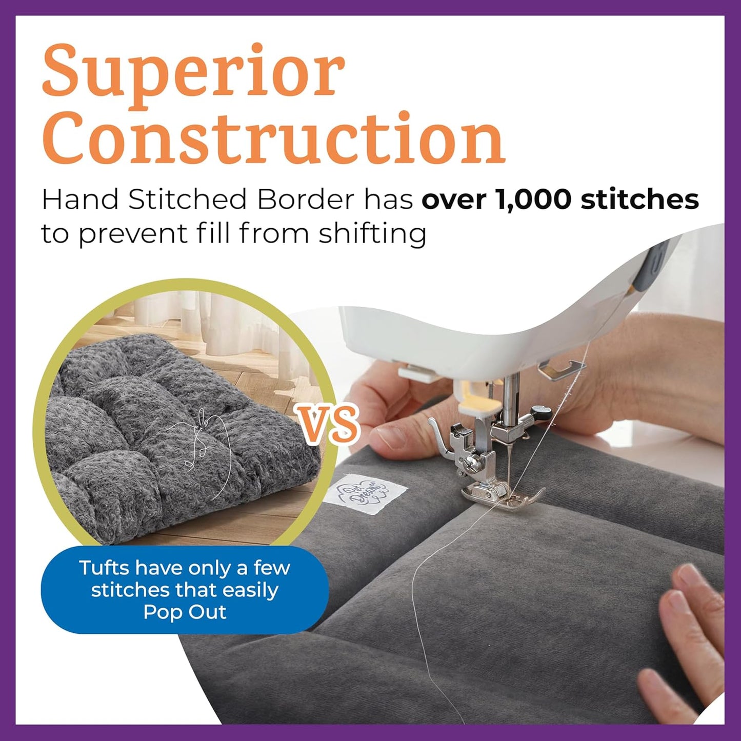 Pet Dreams Dog Crate Pad - Washable Kennel Mat, Crate Pads for Dog Cages, Non-Toxic, Flat Indoor Cat Bed, Fits iCrate 18, 24, 30, 36, 42, 48 Inches (Blue, Small, 24")