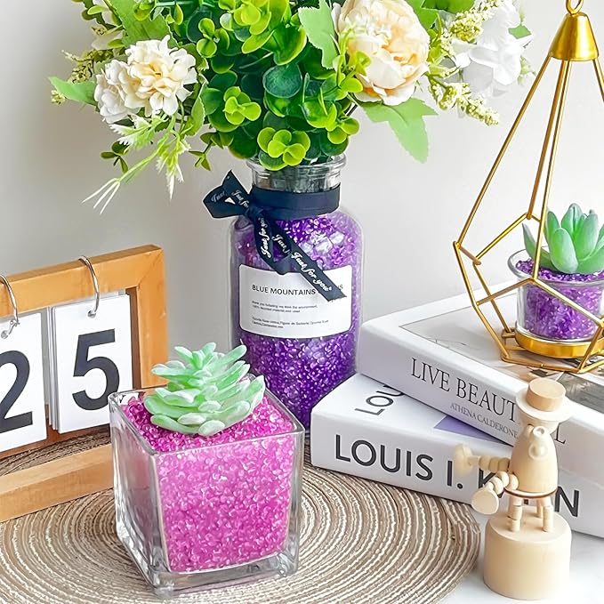 Keedolla 3 LB Fish Tank Rocks Gravel Pink, Aquarium Glass Pebbles Gemstones Beads Betta Fish Tank Stones for Vase Fillers, DIY Crafts, and Home Decor