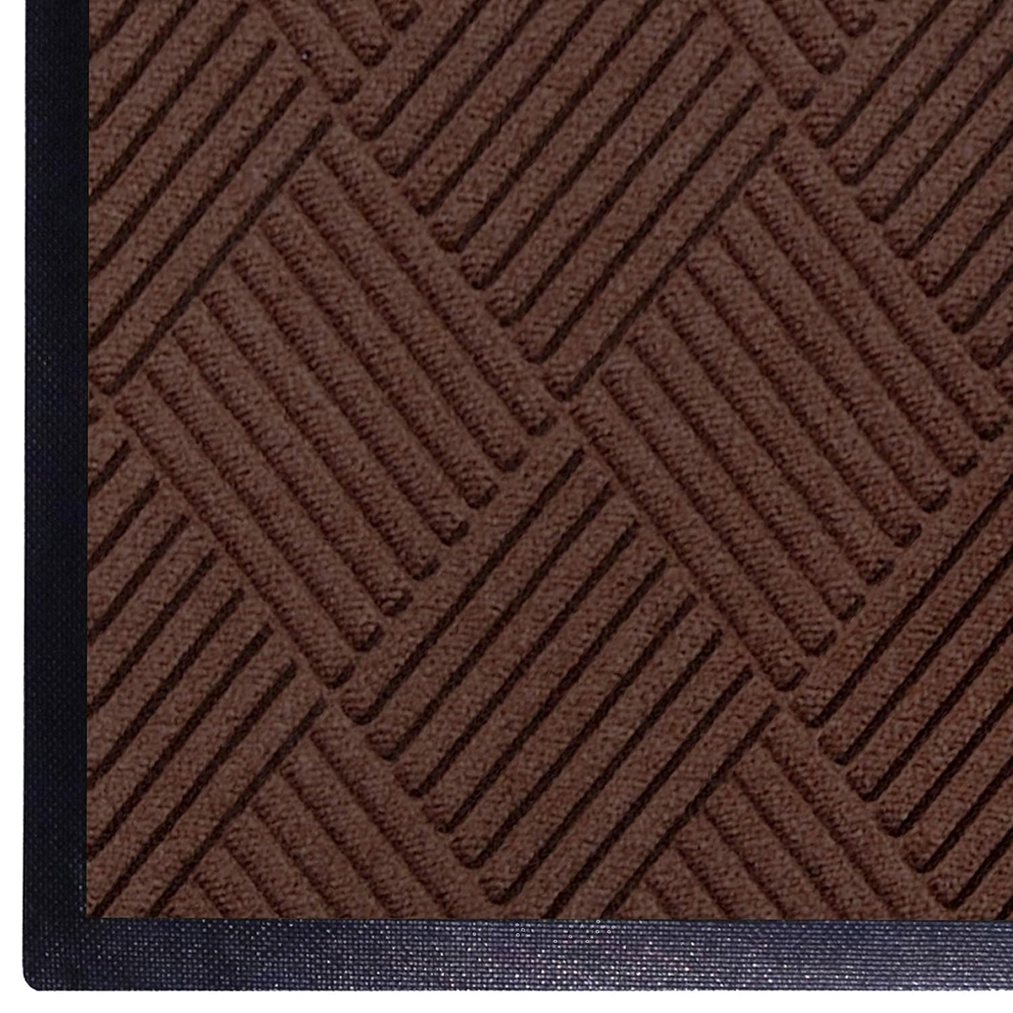 WaterHog Diamond | Commercial-Grade Entrance Mat with Rubber Border – Indoor/Outdoor, Quick Drying, Stain Resistant Door Mat (Dark Brown, 4' x 6')