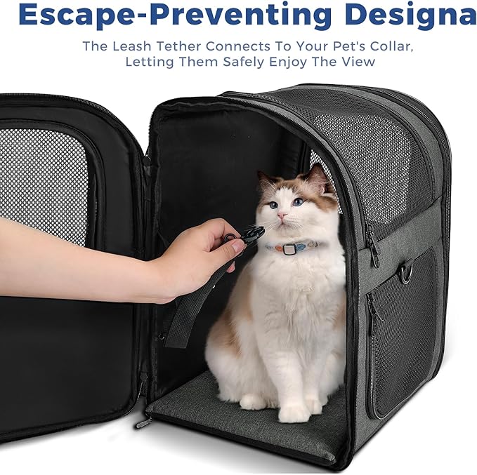 Apollo Walker Pet Carrier Backpack for 4-15lb Cats and Dogs, Puppies, Safety Features and Cushion Back Support | for Travel, Hiking, Outdoor Use (Gray)