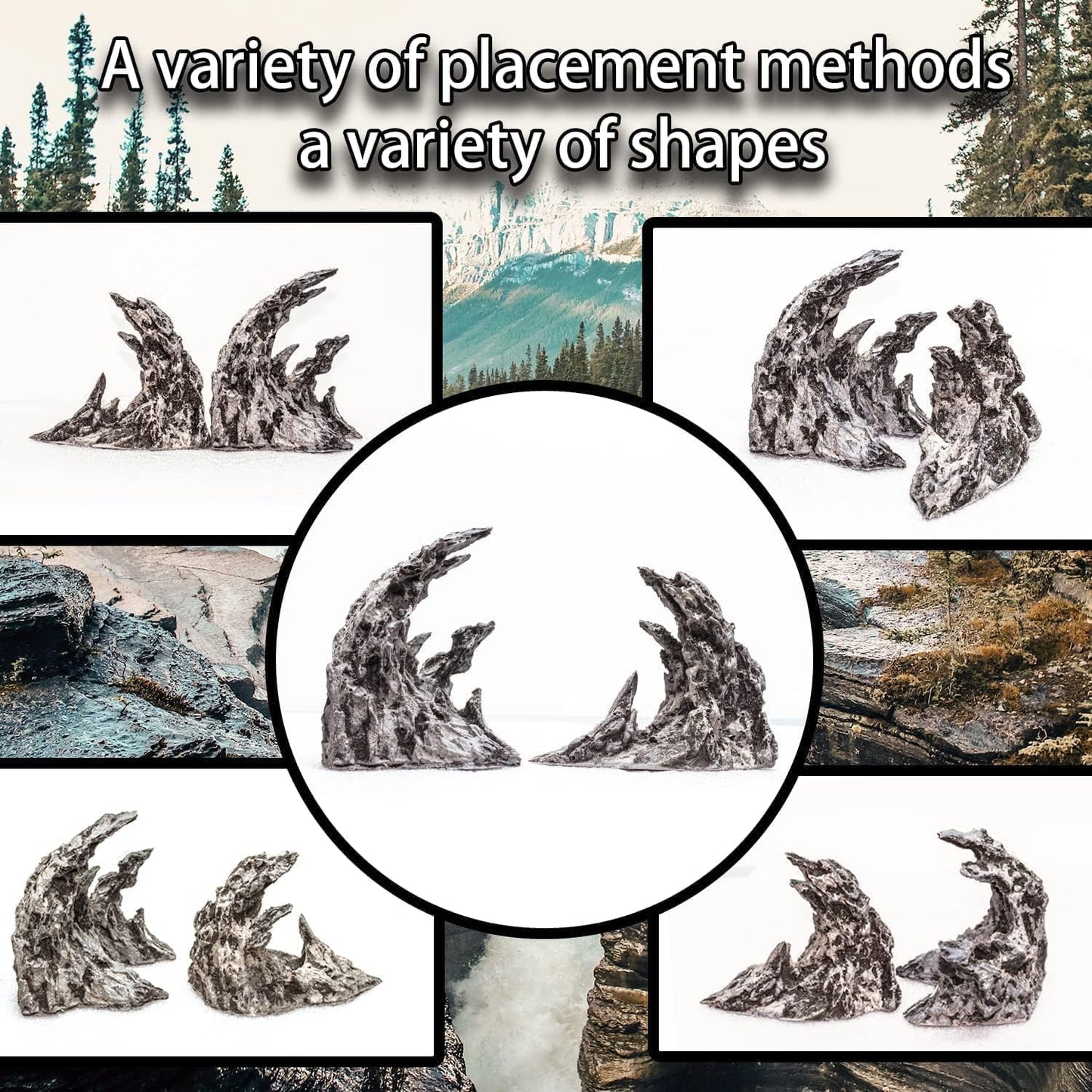 Novelsite Fish Tank Decor- Jagged Canyon Rock Formation ，Made of Solid Sandstone，Suitable for a Variety of Fish Tank Scenes, DIY Planting Moss, Safe and Non-Toxic