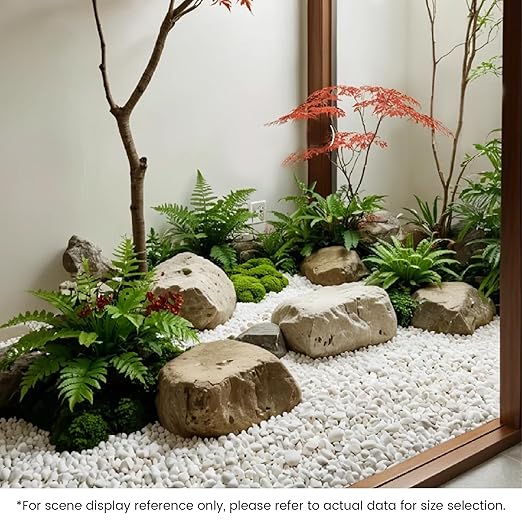 SIDONG 5 LB White River Rocks, 0.4-1.2 Inches Matte Pebbles for Indoor Plants, Aquarium Rocks Used in Fish Tank, Decorative Stones for Plants, Vases, Home Décor, Crafting, Garden Landscaping