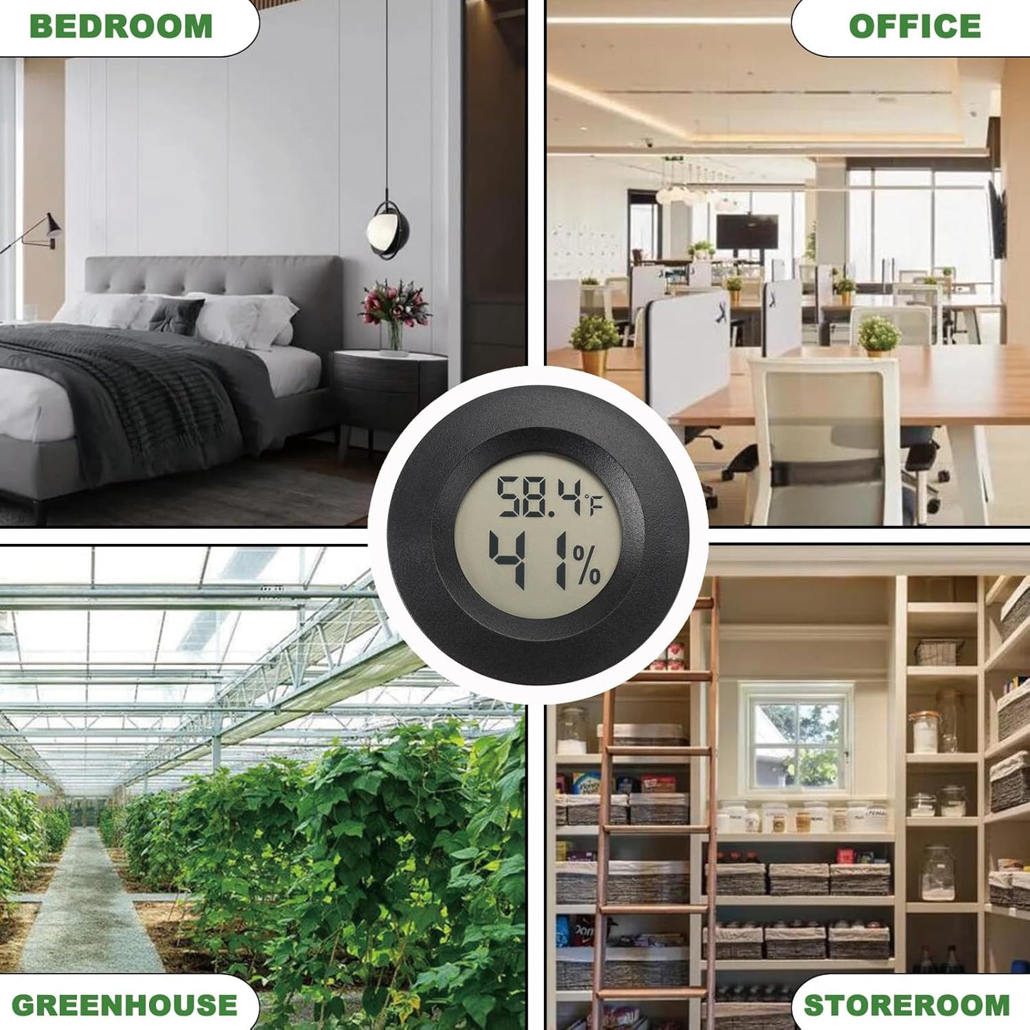 Mini Hygrometer Digital Thermometer Humidity Meter 6 Pack Hygrometer Thermometers Indoor/Outdoor Humidity Monitor Reptile Thermometer for Humidors Greenhouse Garden Cellar Fahrenheit(℉)/ Celsius(℃)