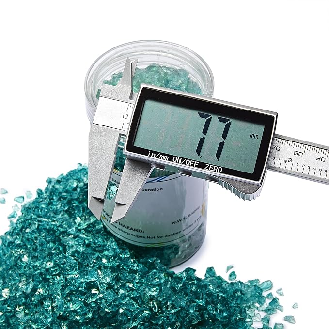 TWINKLING High Luster Crushed Glass Glitter, Broken Glass, Fire Glass Gems Chips for Fire Pit, DIY Resin Art, Epoxy Crafts, Geode Painting, Aquarium Decoration, 6-9mm(370g/13oz.) (Turquoise)
