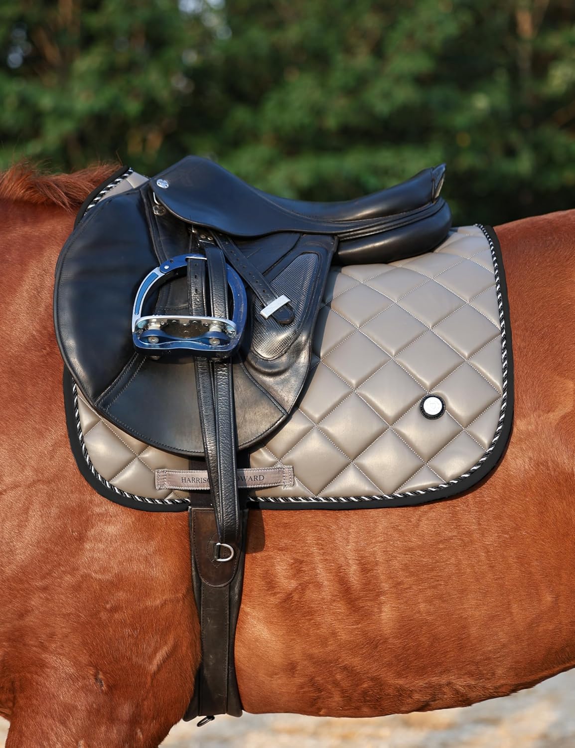 Harrison Howard Dressage Saddle Pad High-Performance Leather Saddle Pad for Horse Riding with Excellent Shock Absorption