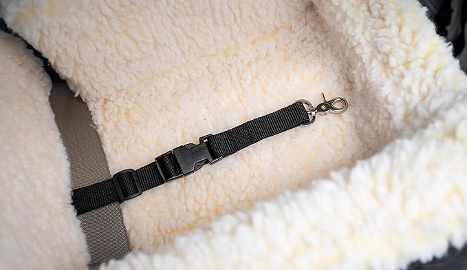 Snoozer Dog Car Seat: Lookout I Booster Seat for Small Dogs (5-15 lbs), Denim Diamond Fabric, Machine Washable Cover