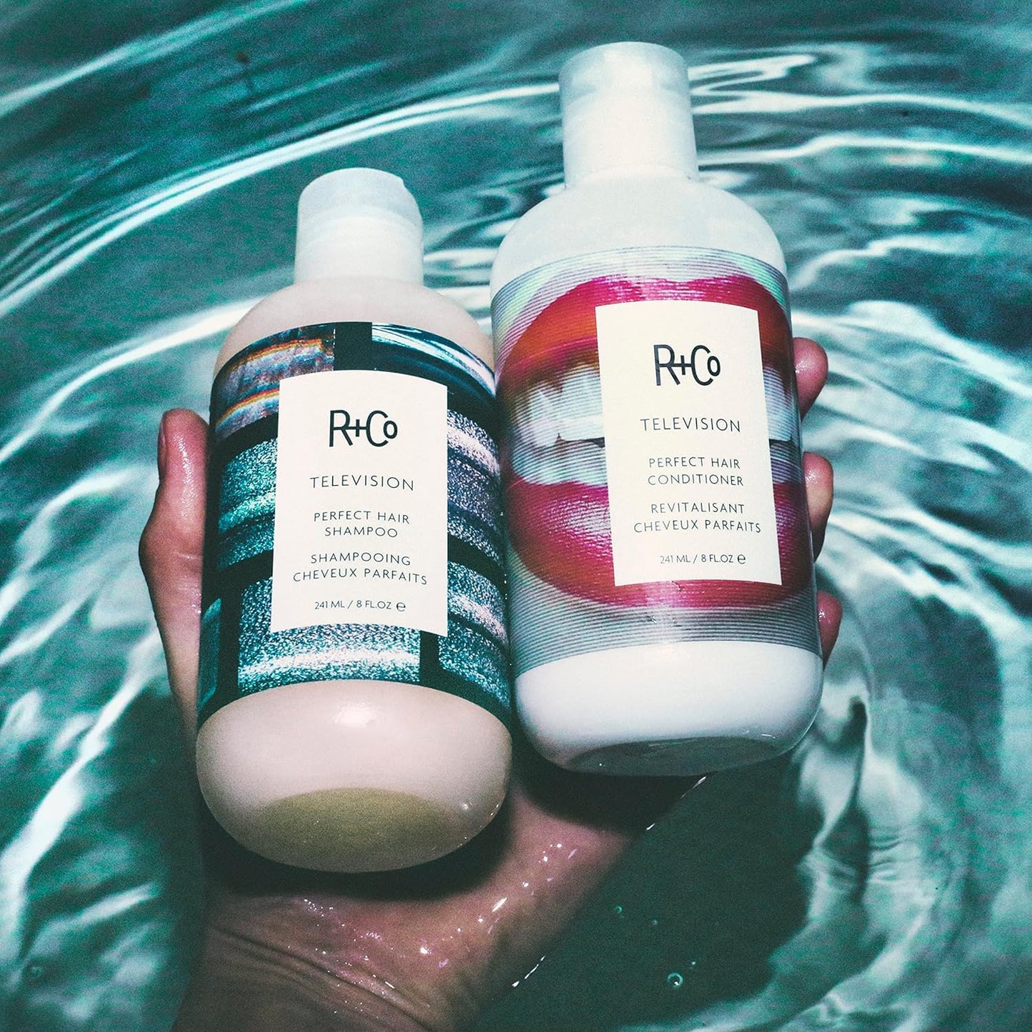 R+Co Television Perfect Hair Shampoo & Conditioner Set + Sample (0.5oz) | Lightweight + Smoothing + Volume | Vegan + Cruelty-Free | 8.5oz (pack of 2)